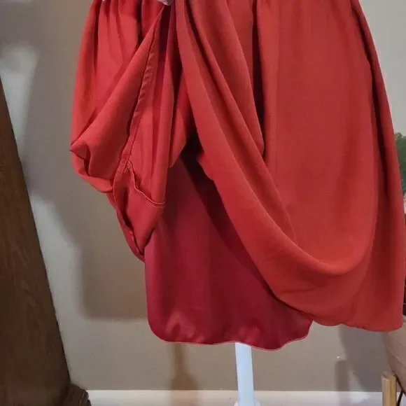 Tobi Burnt Orange with Creamy Lace Halter Top Mini Swing Dress Sz S - Picture 9 of 13